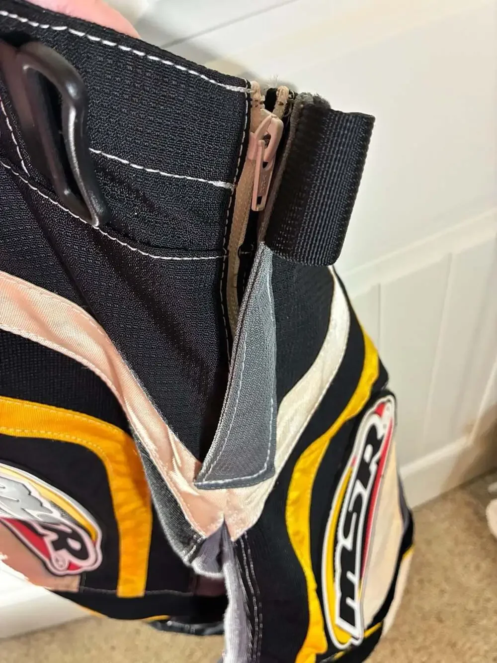 Msr Rage Racing Motocross Pants Youth Size 24 Black Yellow Vintage Vmx